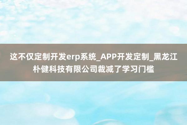 这不仅定制开发erp系统_APP开发定制_黑龙江朴健科技有限公司裁减了学习门槛
