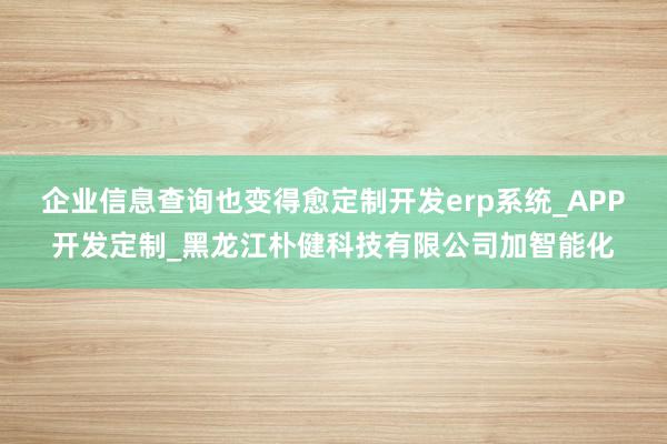企业信息查询也变得愈定制开发erp系统_APP开发定制_黑龙江朴健科技有限公司加智能化